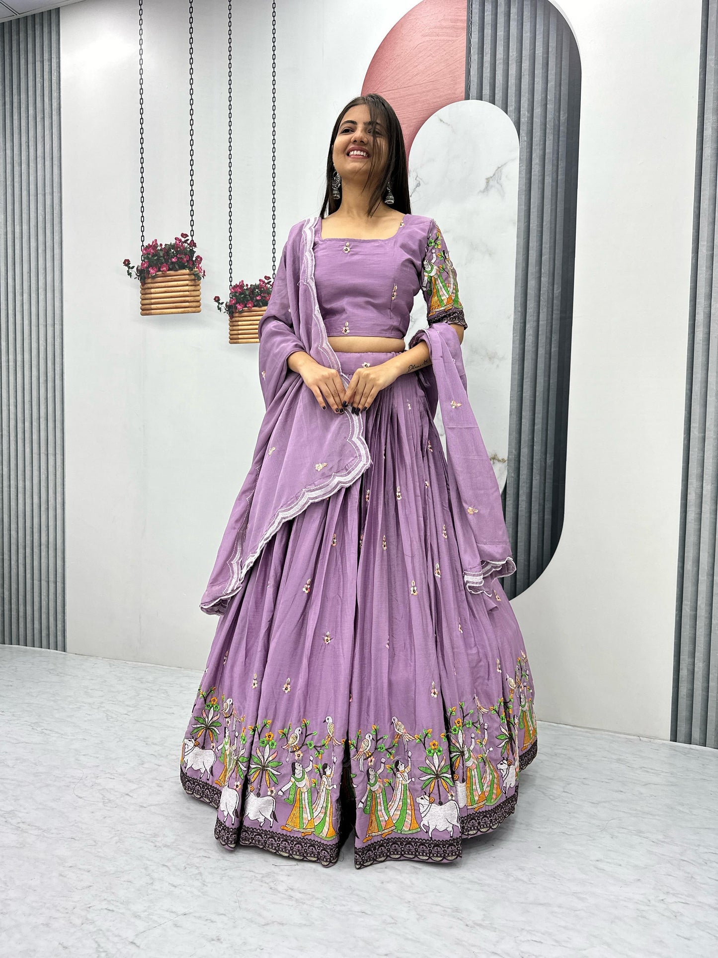 Village theme Fully Stitched Lehenga set