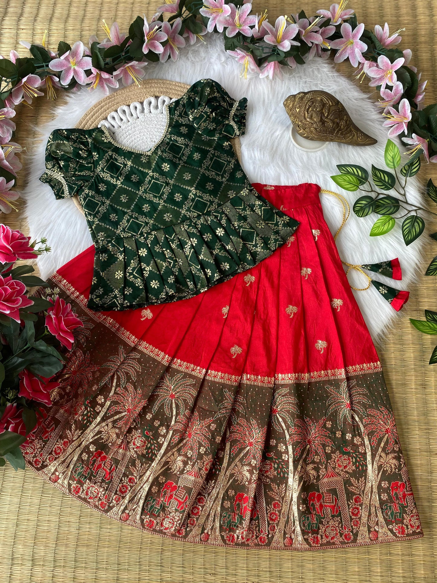 Nilon dola Lehenga with shimmer dola Blouse