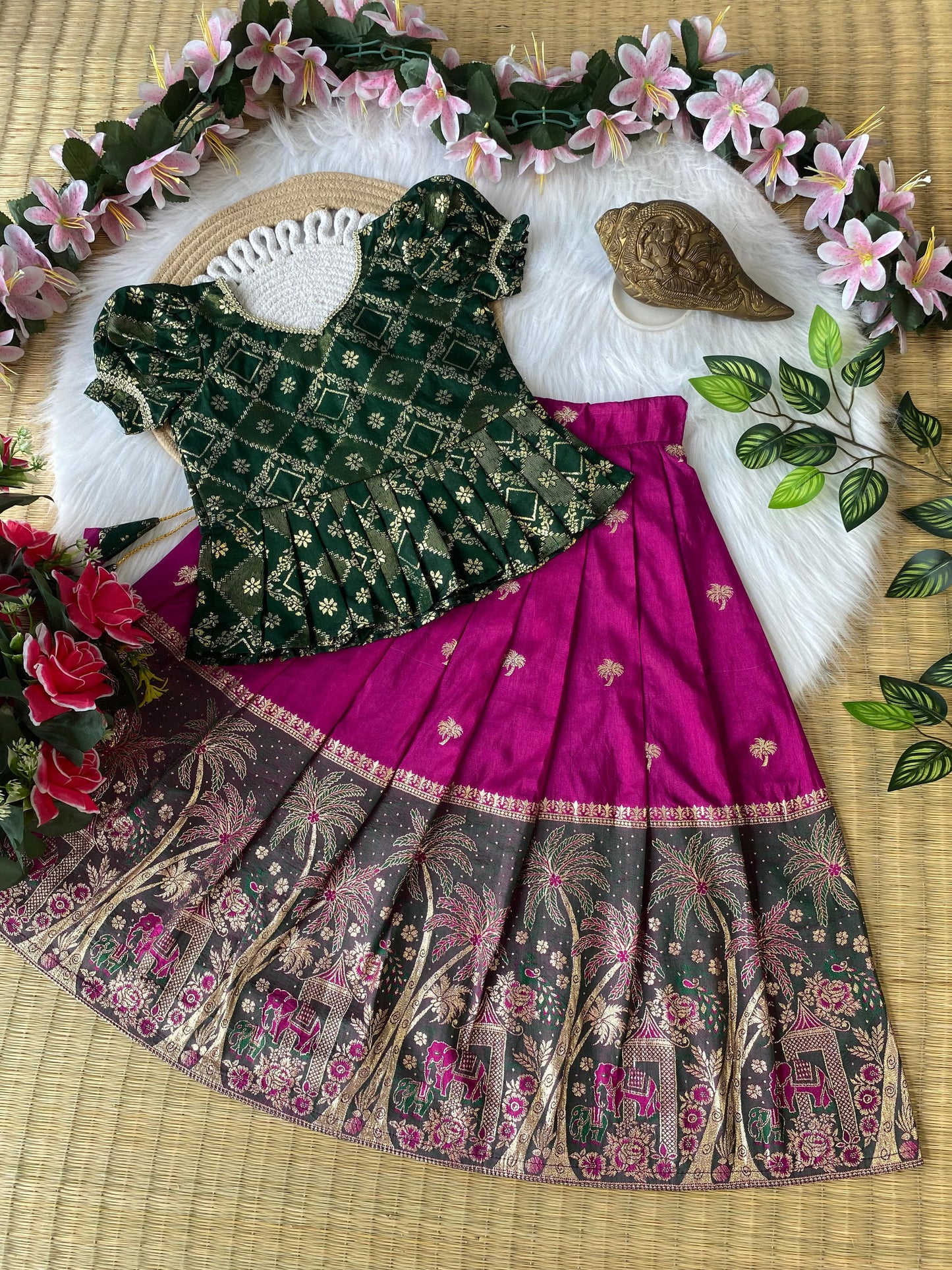 Nilon dola Lehenga with shimmer dola Blouse