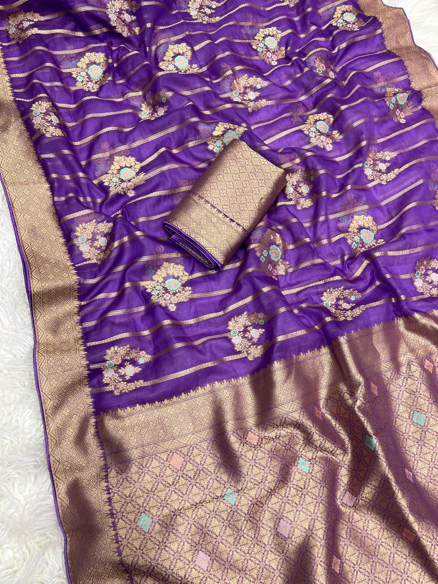 Pure Kora Simmer silk Saree