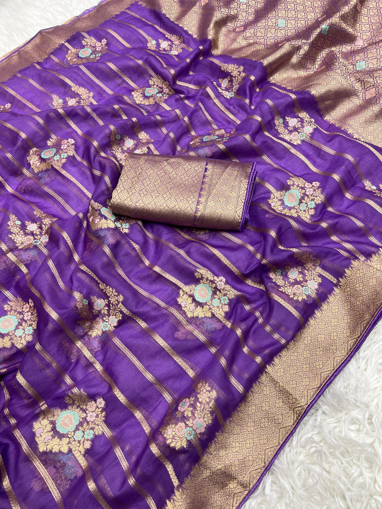 Pure Kora Simmer silk Saree