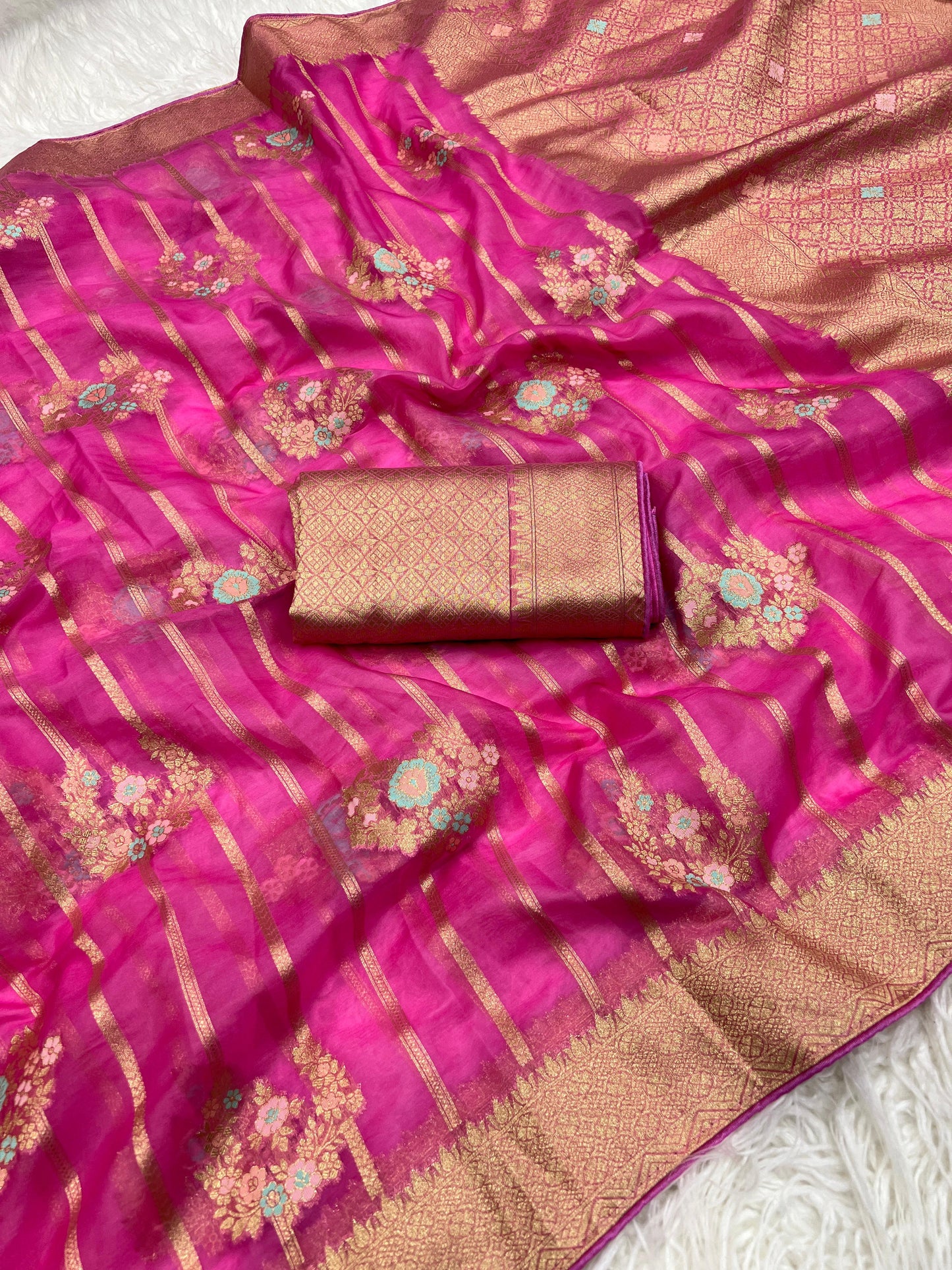 Pure Kora Simmer silk Saree