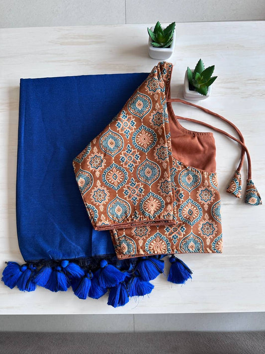 Budget Khadi Cotton with Tassels on Boarder
