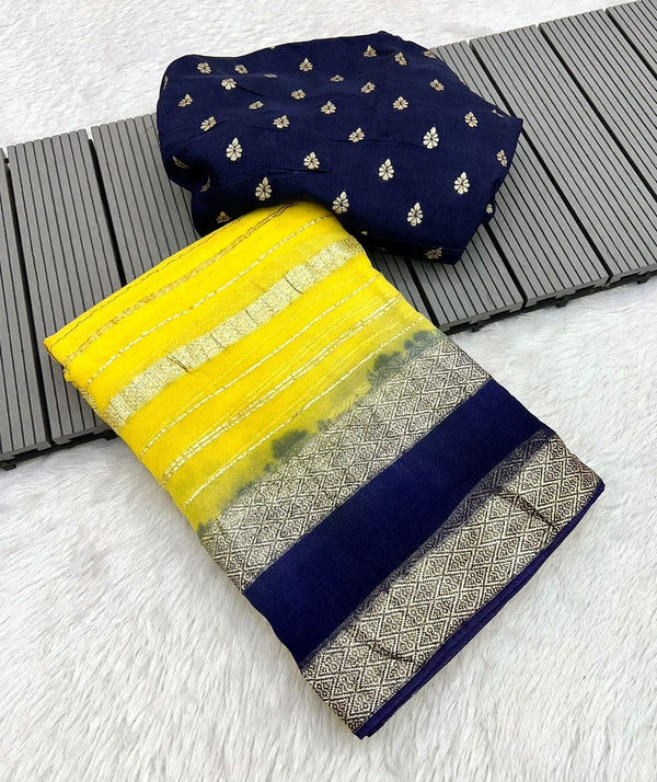 Georgette Sarees with duel shade