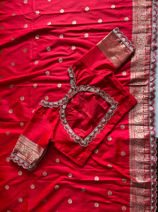 Banarasi Pattu saree With stitched Blouse