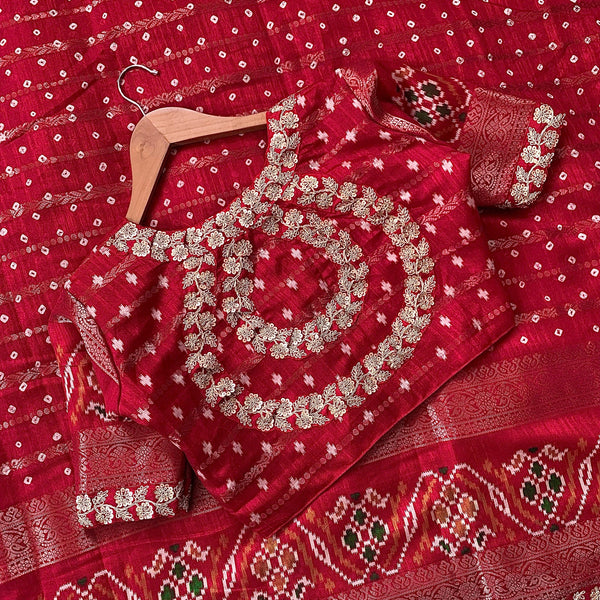 Ikkat Style With Stitched Blouse