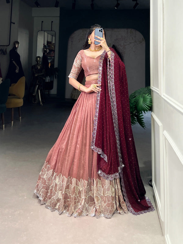 Silver glossy Lehenga sets