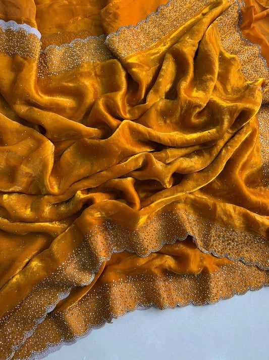 Premium Space Silk Saree with Jarkhan Work