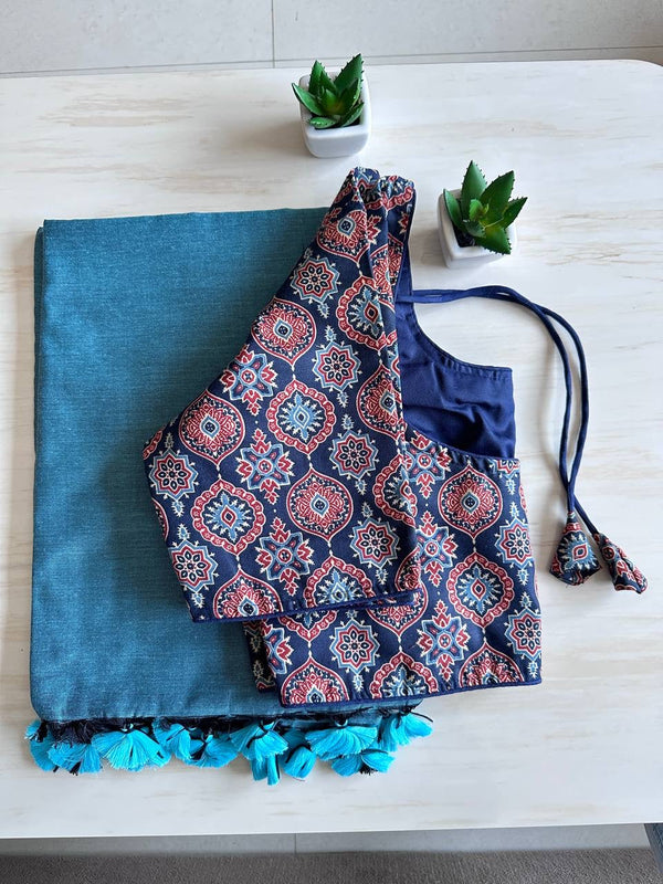 Budget Khadi Cotton with Tassels on Boarder