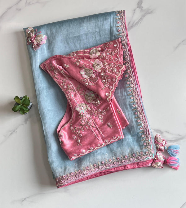 Pure Organza Saree with stitched Blouse luxe sarees
