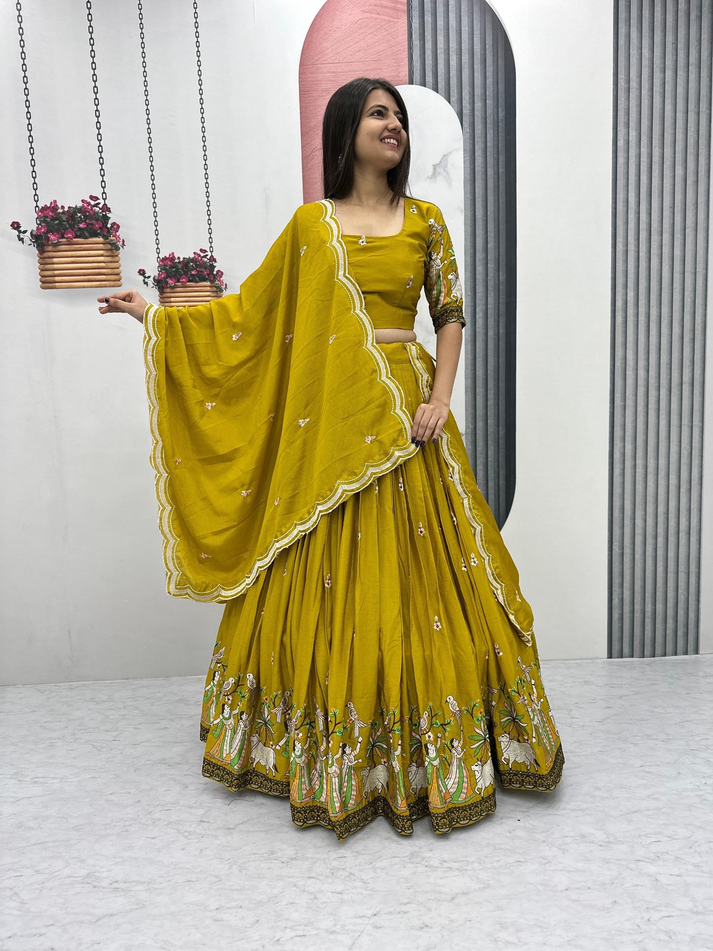 Village theme Fully Stitched Lehenga set