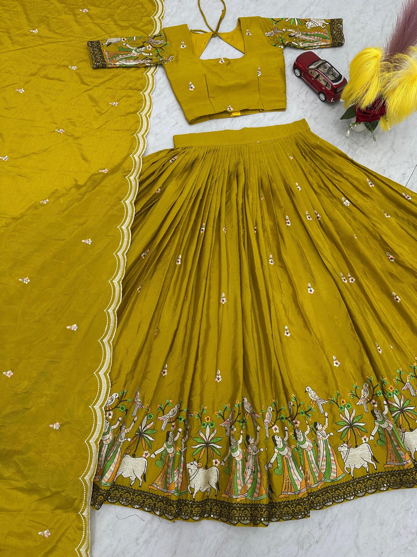 Village theme Fully Stitched Lehenga set