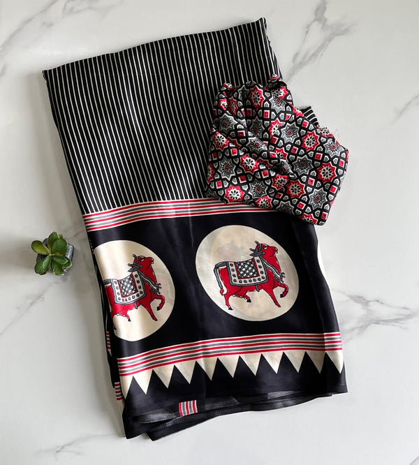 Satin silk pichwai Budget sarees