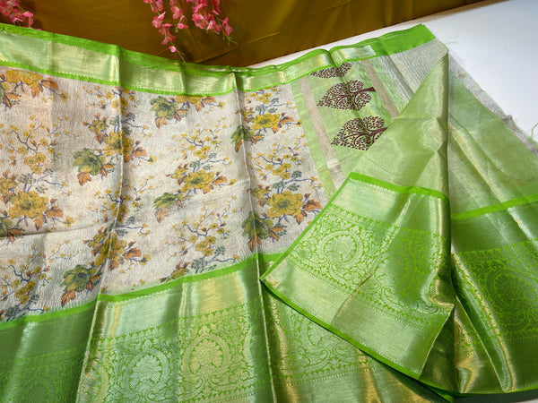 Crushed tissue silk saree classic