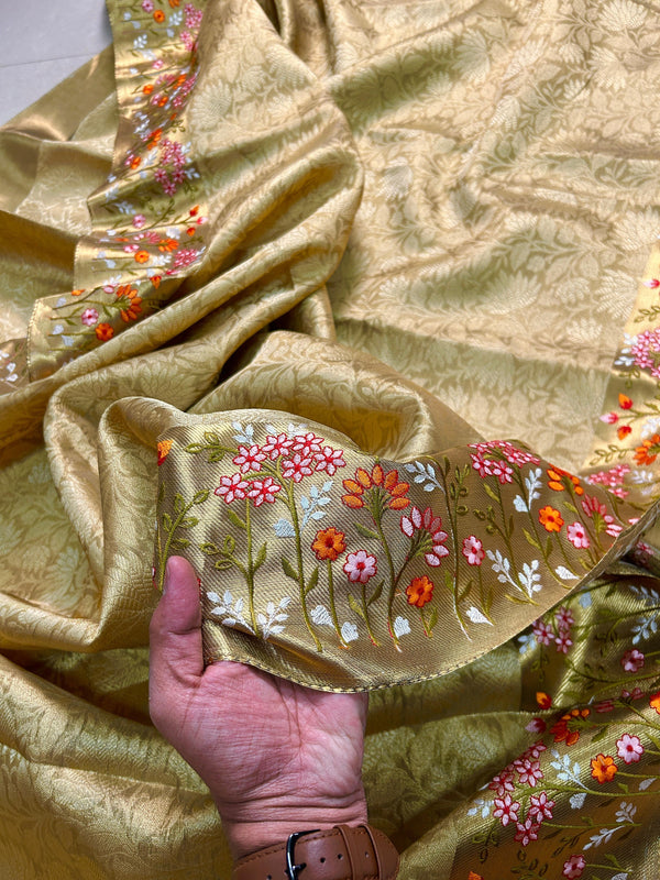 Embroidery Work saree tissue saree budget