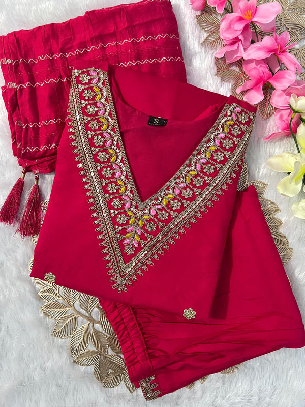 3 Peices Embroidery Kurti  sets