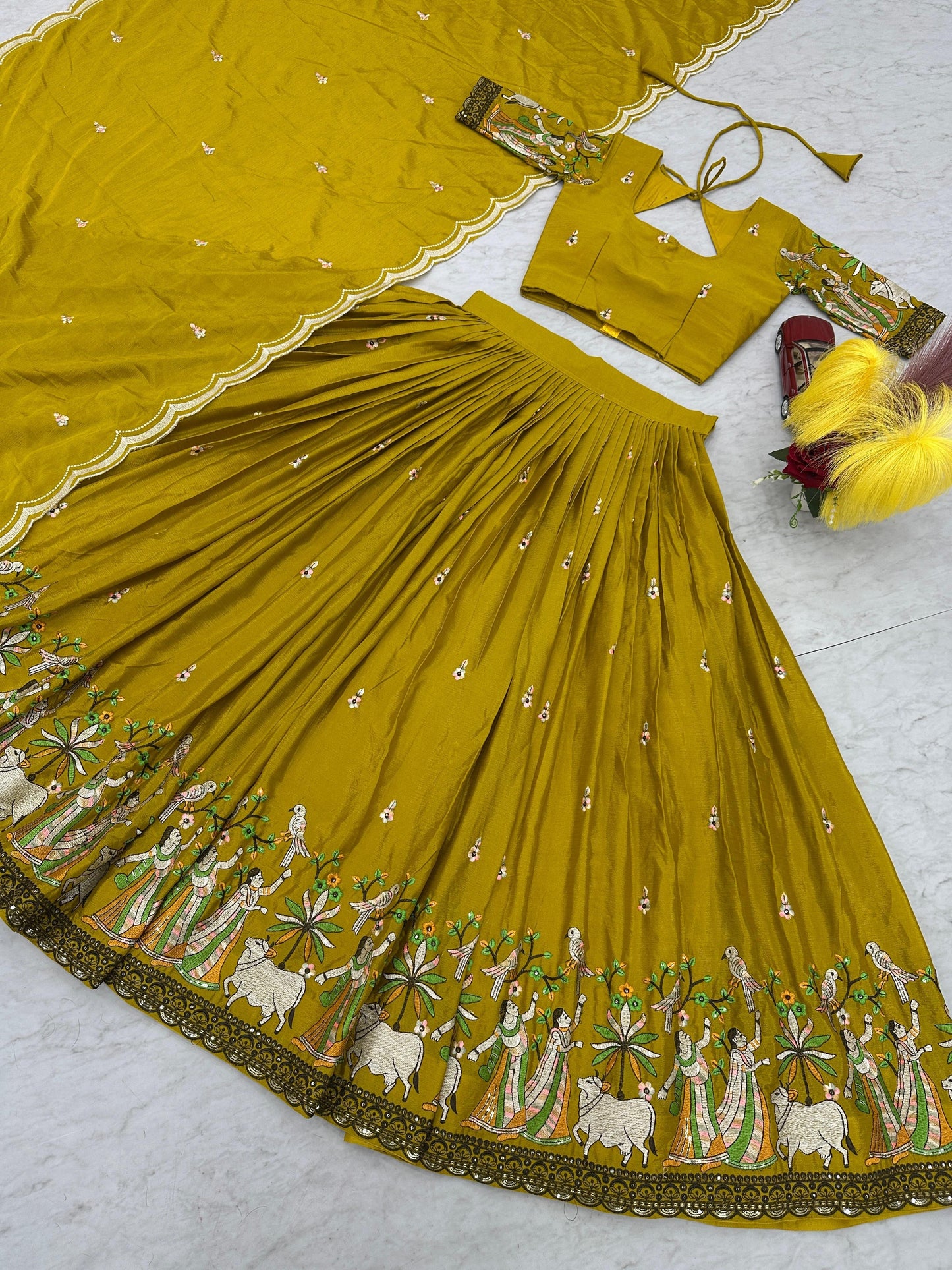 Village theme Fully Stitched Lehenga set