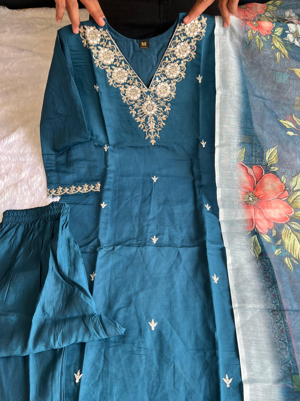 3 Pieces Designer Kurti Sets