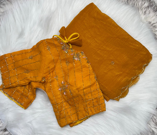 Saree With Stitched Blouse