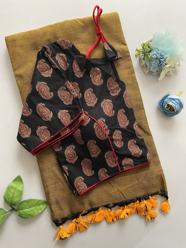 Khadi Cotton Ajrakh Stitched Blouse