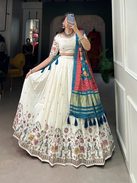 Gaji Silk Dupatta With Embroidery Lehenga sets