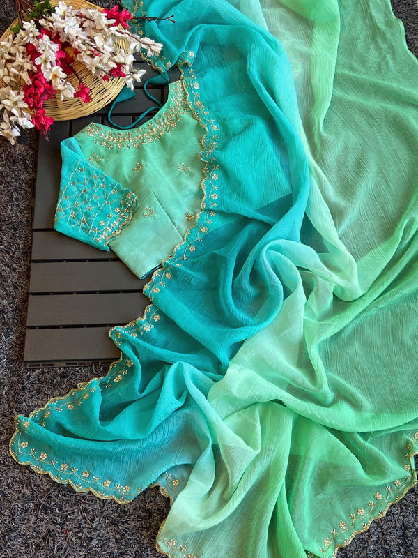 Handcrafted Luxe Stitched Work Blouse Sarees