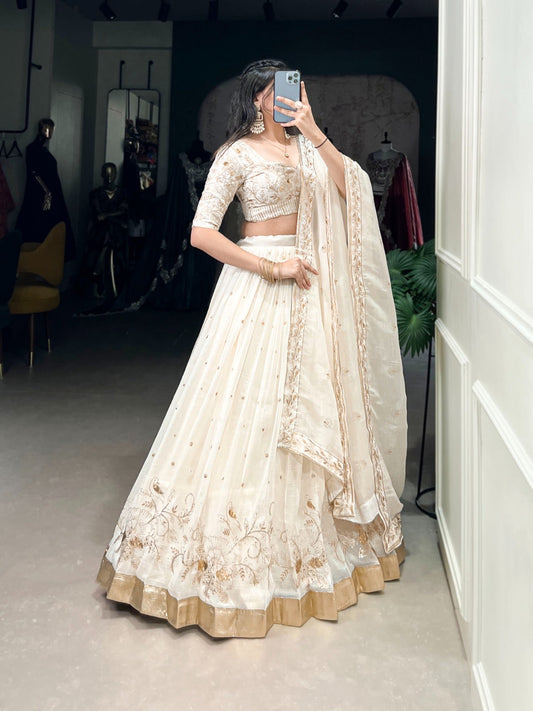 Glam Silver Glossy lehengas