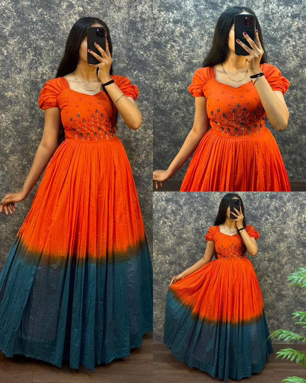 Duel shade handwork gowns