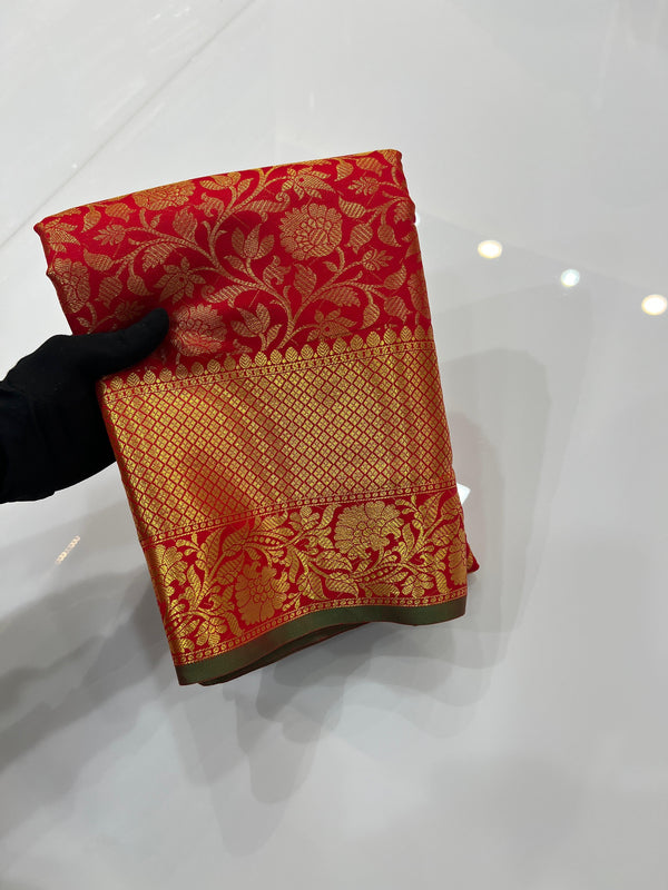 Red Festival Look Classic Sarees