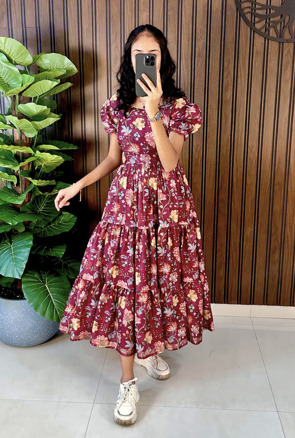 Cotton Silk Printed Gowns