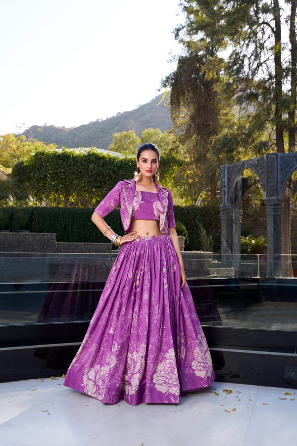 Tussle silk Lehenga  with Coart blooming Charm