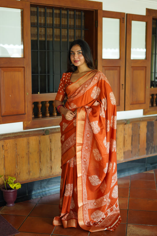 New Printed Cotton crape Saree