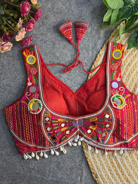 Navratri Special – Real Multi Mirror Work Blouse