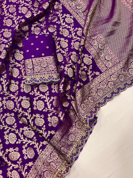 PURE KHADDDI GEORGETTTE DESIGNER SAREE