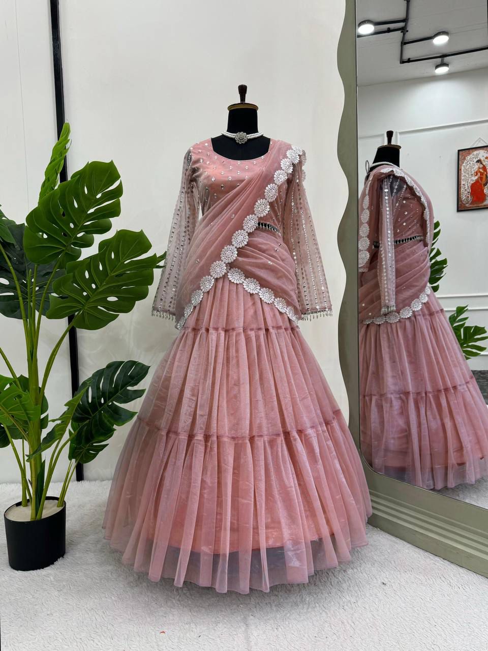 Twil Orgnza LEHENGHA SAREE