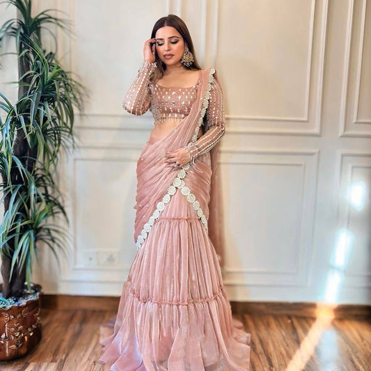 Twil Orgnza LEHENGHA SAREE