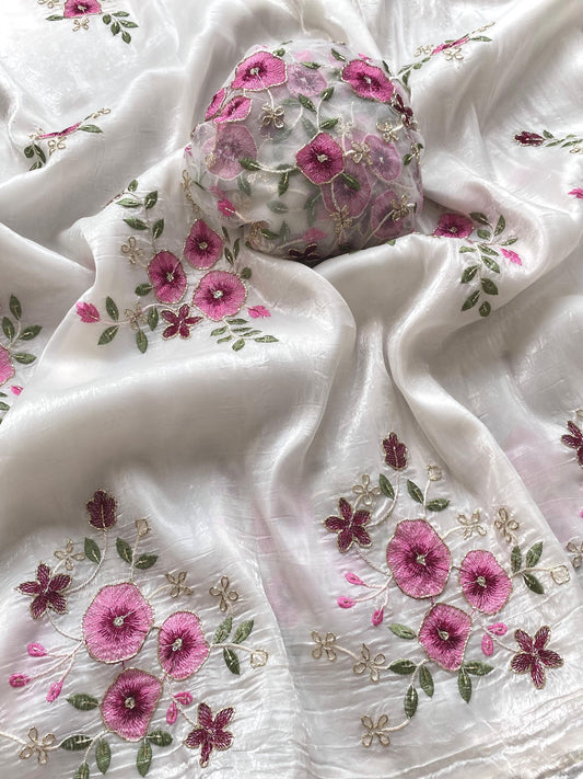 beautiful flower  saree