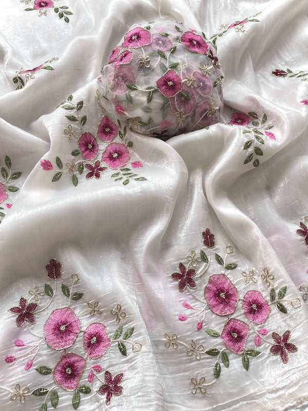 beautiful flower  saree