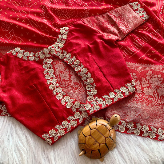 DOLA SILK SAREE IN BANDHNI PRINT