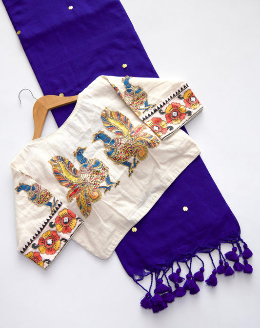 Exclusive Saree With Multi Design  Stiched Blouse