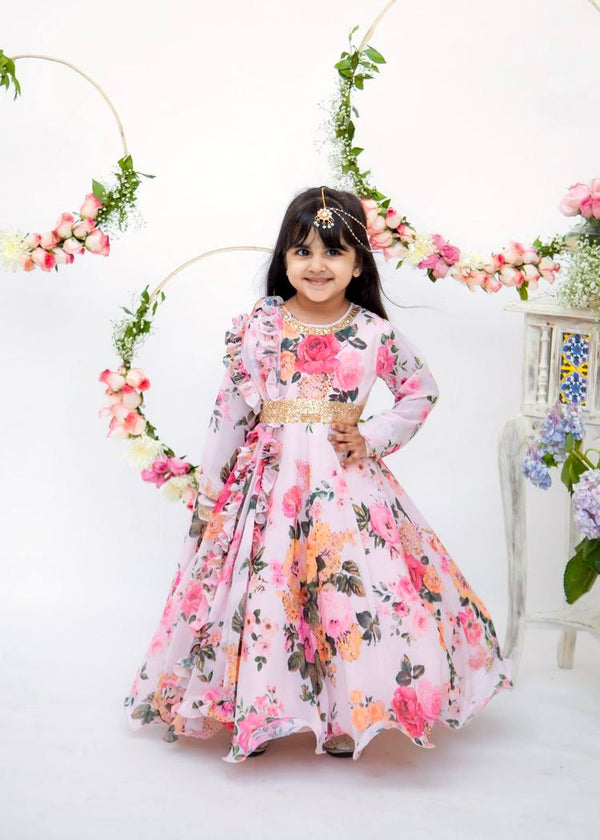 Kids  Georgette Digital Print Set
