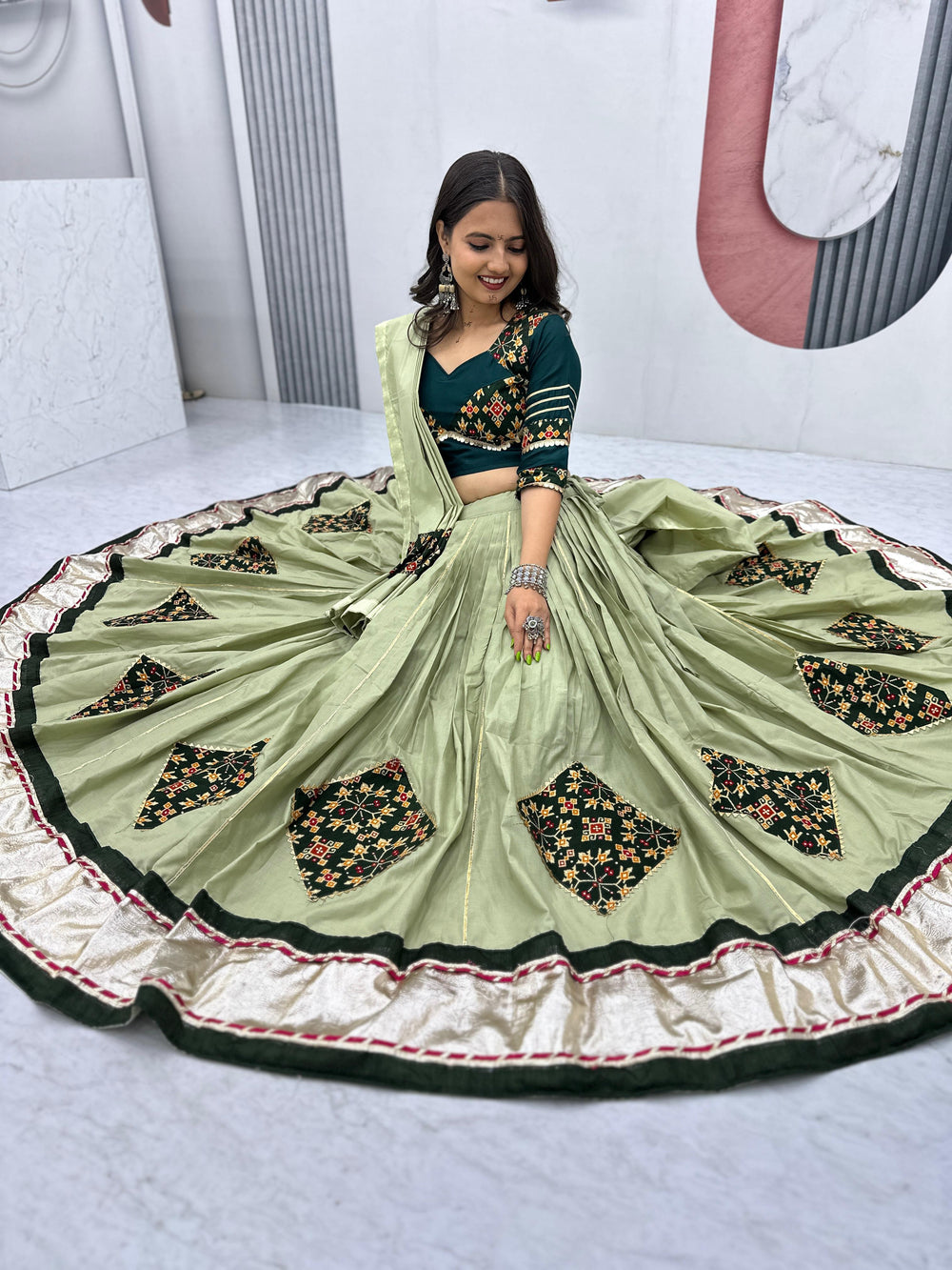 Navratri Special Pure Cotton Lehenga Choli with 6 Meter Big Flai kalasagarfashion Navratri Special Pure Cotton Lehenga Choli with 6 Meter Big Flai kalasagarfashion