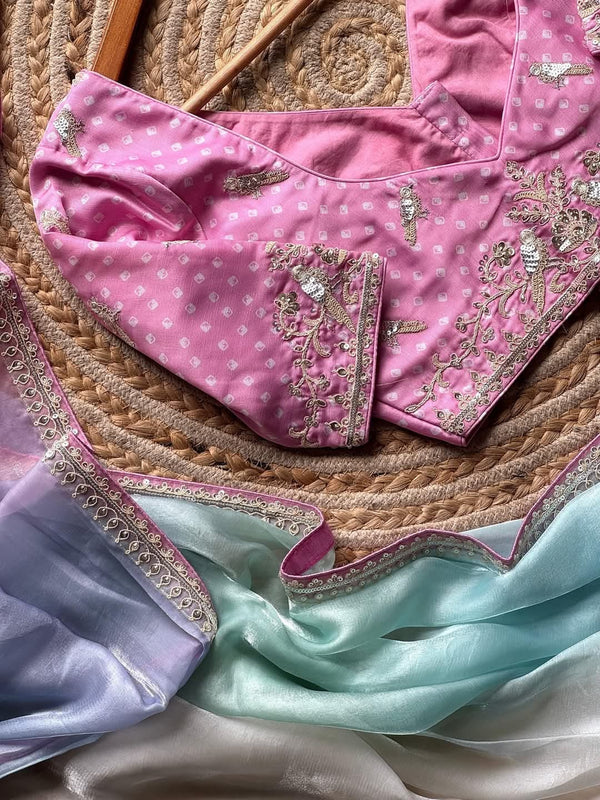 silk saree with coding work