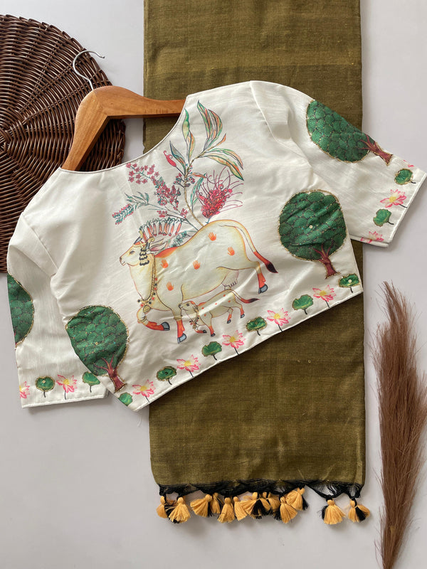 Khadi cotton with running blouse