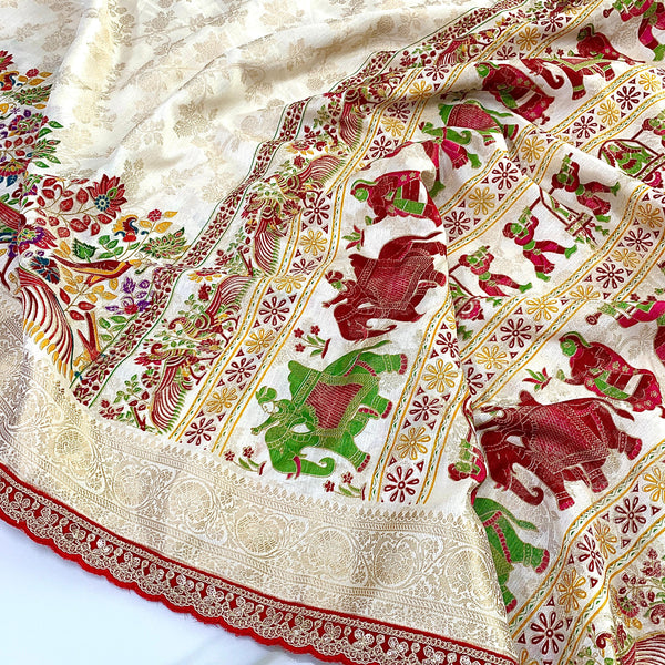 GEORGET NAYLON SAREE FABRIC WITH BORDER DIGITAL PRINT