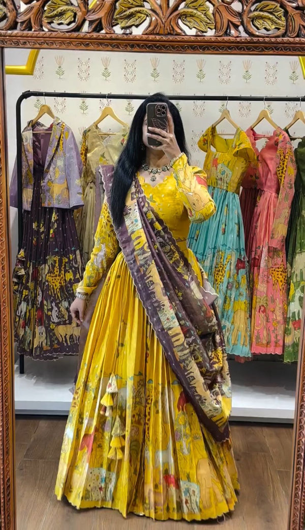Elegant Kalamkari Cotton Lehenga Choli Set
